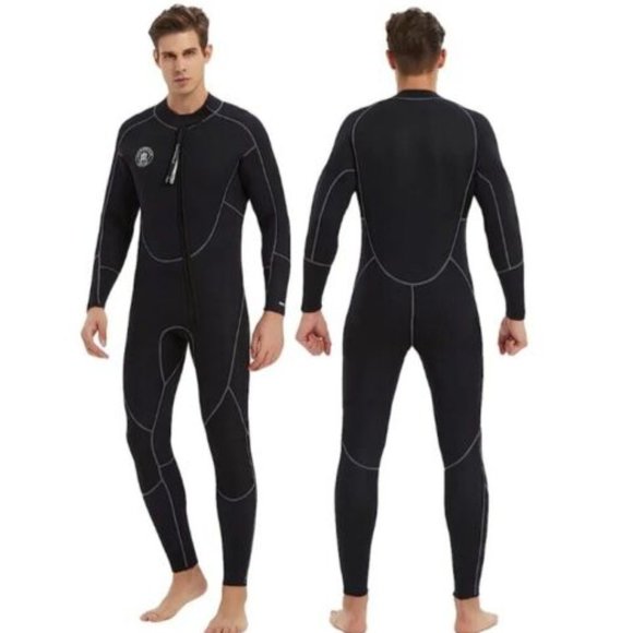 LEMORECN MEN'S FRONT ZIPPER WETSUIT 3MM NEOPRENE SNORKELING FULL BODY SUIT. - Picture 4 of 6
